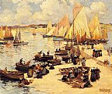 A French Harbor by Fernand Marie Eugene Legout-Gerard
